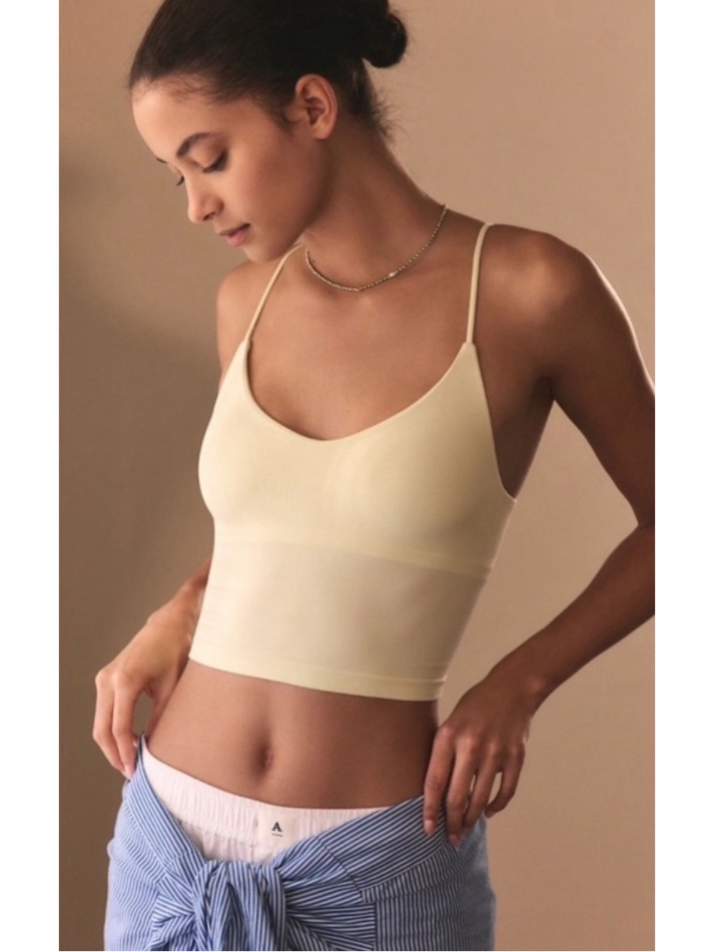Anthropologie LyreBird Renna Seamless Tank Built In Shelf Bra Camisole Top S/M